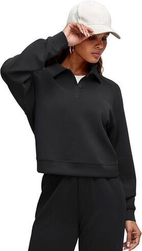 G4Free Smoofit Modal Soft Women's Polo Sweatshirts Pullover Long Sleeve Button Up Casual Tops in Saudi Arabia