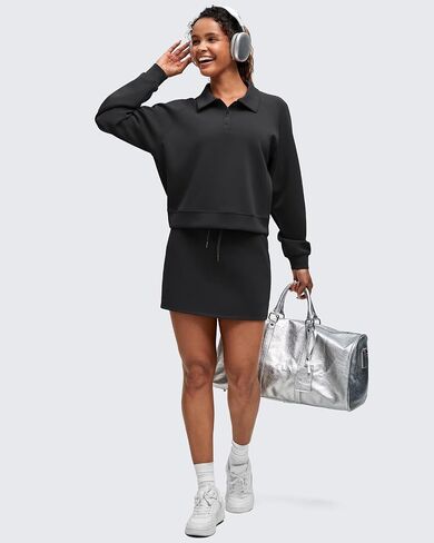 G4Free Smoofit Modal Soft Women's Polo Sweatshirts Pullover Long Sleeve Button Up Casual Tops in Saudi Arabia