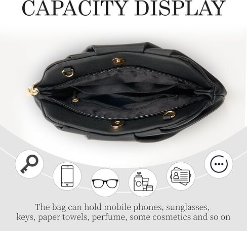 Clutch Purses for Women, Chic Pleated PU Black and Gold Purse with Detachable Chain and Sparkle Hard Shell, Roomy Evening Bag in Saudi Arabia