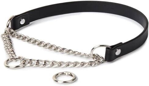 hehuanbj Black leather necklace with chain - Adjustable gothic necklace for women - punk rock fashion - for cosplay, parties in Saudi Arabia