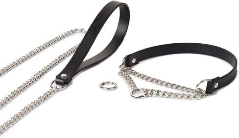 hehuanbj Black leather necklace with chain - Adjustable gothic necklace for women - punk rock fashion - for cosplay, parties in Saudi Arabia