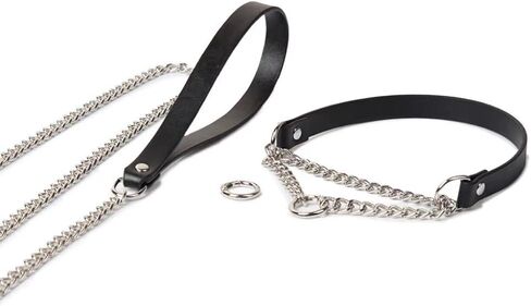 hehuanbj Black leather necklace with chain - Adjustable gothic necklace for women - punk rock fashion - for cosplay, parties in Saudi Arabia