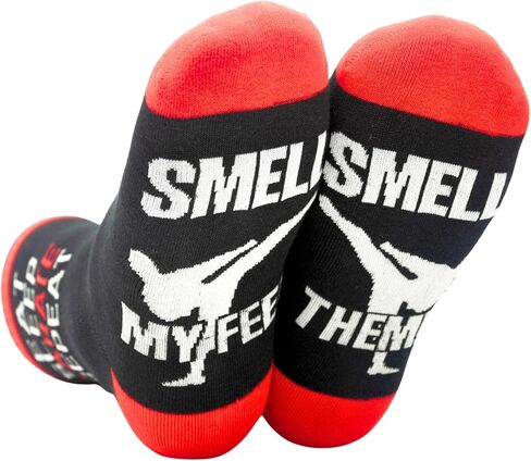 InnoBeta Karate Gifts for Boys Girls Men, Teacher and Instructor Gifts, Stocking Stuffers, Smell My Feet Socks, One Size Crew Socks in Saudi Arabia