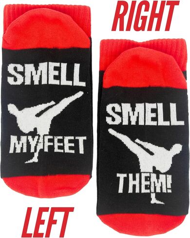 InnoBeta Karate Gifts for Boys Girls Men, Teacher and Instructor Gifts, Stocking Stuffers, Smell My Feet Socks, One Size Crew Socks in Saudi Arabia
