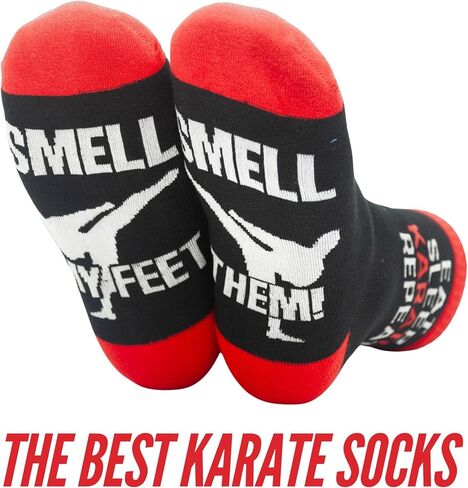 InnoBeta Karate Gifts for Boys Girls Men, Teacher and Instructor Gifts, Stocking Stuffers, Smell My Feet Socks, One Size Crew Socks in Saudi Arabia