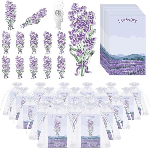 36 Sets Lavender Gifts for Women Lavender Brooches with Cards and Organza Bags Purple Flower Lapel Pin Elegant Enamel Pin Delicate Floral Design Gift for Wedding Favors Birthday Party Anniversary in Saudi Arabia