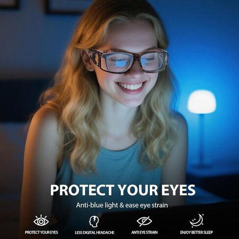 نظارات VIEWBETTER Fit Over Anti 99.99% للضوء الأزرق للنساء والرجال، نظارات شاشة ألعاب الكمبيوتر المضادة للحجب الأزرق in Kuwait