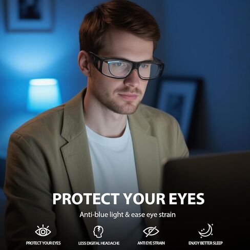 نظارات VIEWBETTER Fit Over Anti 99.99% للضوء الأزرق للنساء والرجال، نظارات شاشة ألعاب الكمبيوتر المضادة للحجب الأزرق in Kuwait
