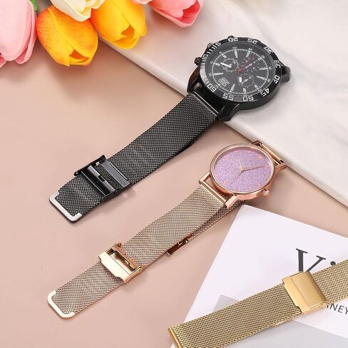 HARFINGTON Stainless Steel Mesh Watch Band Quick Release Adjustable Metal Replacement Watch Strap for Men and Women in Kuwait