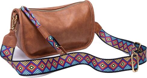 Crossbody Bag for Women Vegan Leather Wallet Purses Satchel Shoulder Bags Small Size (Brown) in Saudi Arabia