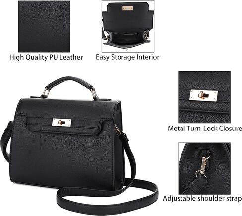 EVVE Women's Top Handle Satchel with Detachable Strap Small Pebbled Leather Fashion Crossbody Bag in Kuwait