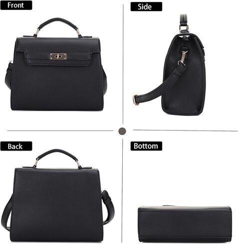 EVVE Women's Top Handle Satchel with Detachable Strap Small Pebbled Leather Fashion Crossbody Bag in Kuwait