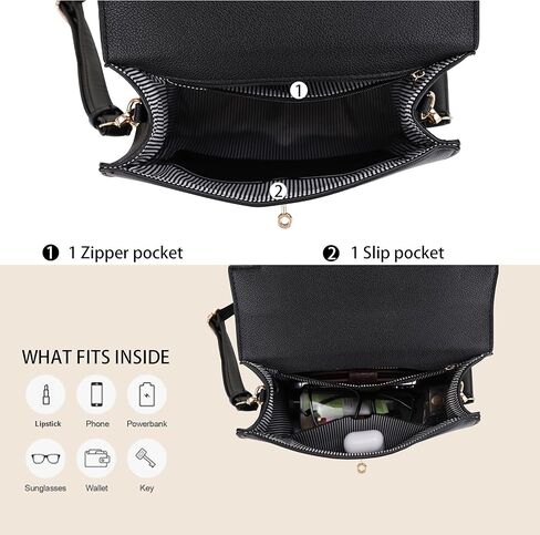 EVVE Women's Top Handle Satchel with Detachable Strap Small Pebbled Leather Fashion Crossbody Bag in Kuwait