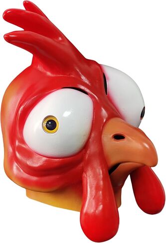 Cartoon Chicken Animal Cosplay Rooster Latex Hood Mask, Halloween Cosplay Costume Mask Props, Adult in Saudi Arabia