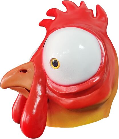 Cartoon Chicken Animal Cosplay Rooster Latex Hood Mask, Halloween Cosplay Costume Mask Props, Adult in Saudi Arabia