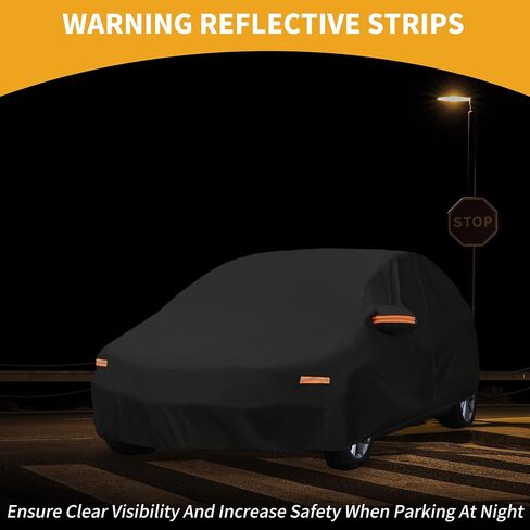 Car Cover Waterproof All Weather Sun Rain Protection Full Exterior Cover for Toyota Prius Hatchback 190T-PU Black with Left Side Zippers in Saudi Arabia