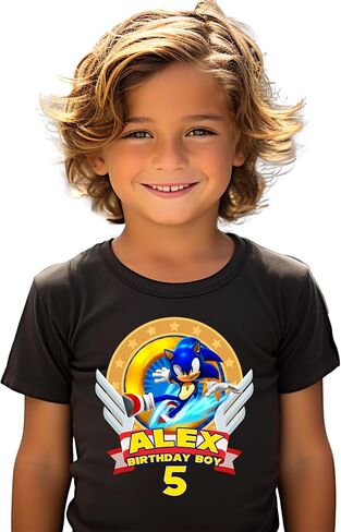 New Custom Sonic Birthday Shirts, Sonic Family Matching Shirts, Personalized Sonic The Hedgehog Shirts Red in Saudi Arabia