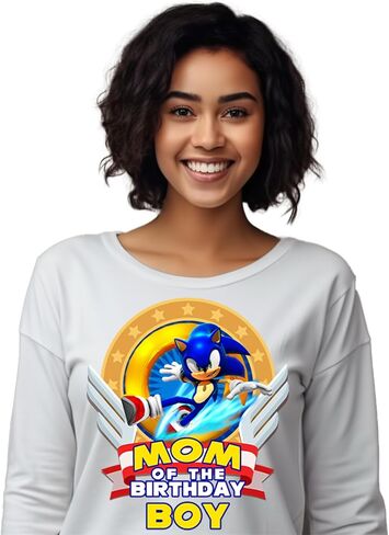 New Custom Sonic Birthday Shirts, Sonic Family Matching Shirts, Personalized Sonic The Hedgehog Shirts Red in Saudi Arabia