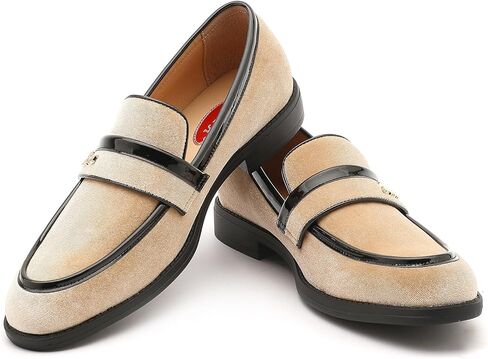 أحذية بدون كعب مخملية للرجال، أحذية رجالية أنيقة للرجال، أحذية بدون كعب كلاسيكية لحفلات الزفاف والرقص، أحذية مسطحة سهلة الارتداء للتدخين والحفلات الراقصة in Kuwait