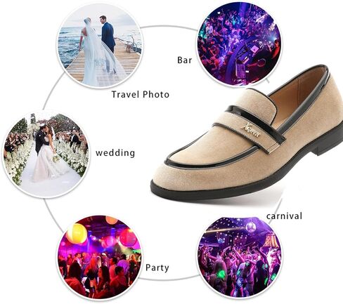 أحذية بدون كعب مخملية للرجال، أحذية رجالية أنيقة للرجال، أحذية بدون كعب كلاسيكية لحفلات الزفاف والرقص، أحذية مسطحة سهلة الارتداء للتدخين والحفلات الراقصة in Kuwait