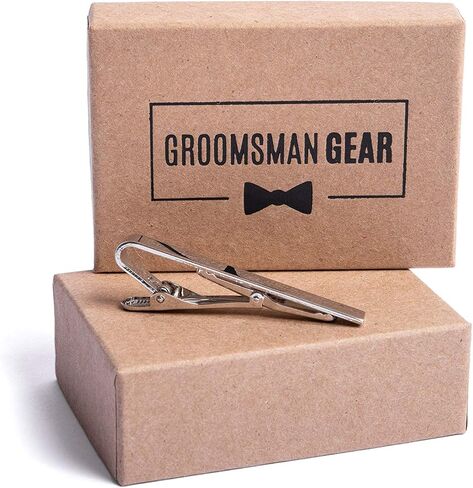 Classic Men's Tie Clip - 2 Inch Slim Tie Bar With Gift Box (Silver) in Saudi Arabia