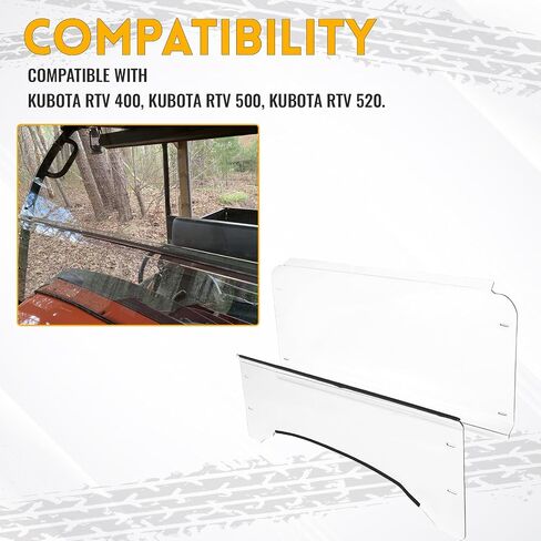 زجاج أمامي كامل من KUAFU متوافق مع Kubota RTV 400/Kubota RTV 500/Kubota RTV 520 in Saudi Arabia