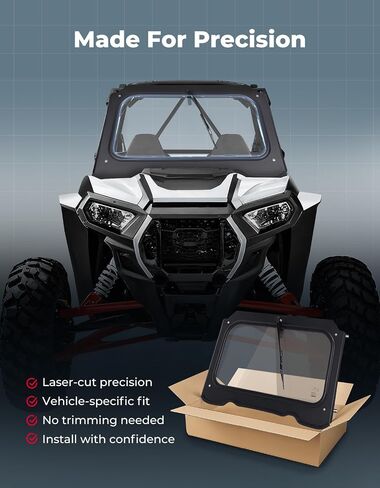 زجاج أمامي من KEMIMOTO مع ممسحة يدوية، متوافق مع 2014-2018 Polaris RZR XP 1000/RZR XP Turbo/1000 S/ RZR 900 S/ Trail، زجاج أمامي بإطار أسود للمتانة والمظهر الأنيق in Saudi Arabia