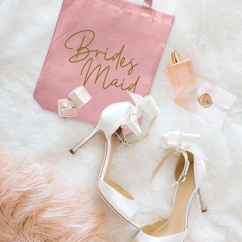 LADY & HOME 6pcs Bachelorette Party Tote Bag, Bride Bridesmaid Cotton Tote Bag for Wedding Gifts in Saudi Arabia