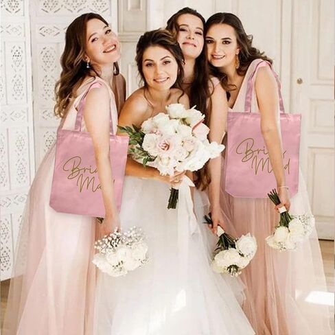 LADY & HOME 6pcs Bachelorette Party Tote Bag, Bride Bridesmaid Cotton Tote Bag for Wedding Gifts in Saudi Arabia