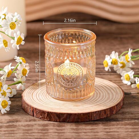 12 Pcs Gold Votive Candle Holders, Glass Tealight Candle Holders for Wedding Table Centerpiece, Home Decor, Birdal Shower, Party in Saudi Arabia