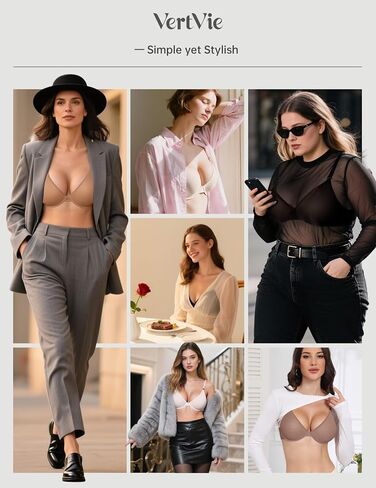 حمالة صدر نسائية شفافة من Vertvie، غير مبطنة، حمالة صدر داعمة للغطس ديمي، شفافة من خلال حمالة صدر مريحة للاستخدام اليومي in Kuwait