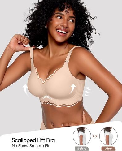 Vertvie Seamless Bras(Grey,S)+Scalloped Bras(Nude, S) in Saudi Arabia
