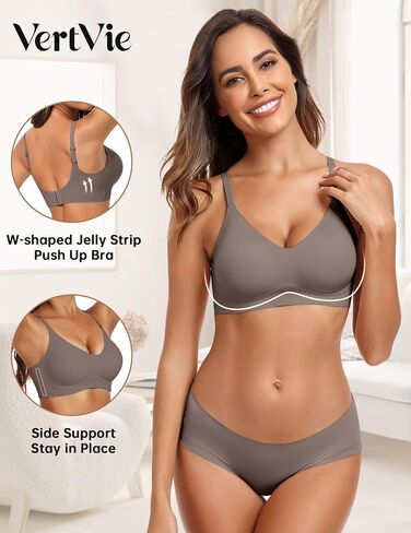 Vertvie Seamless Bras(Grey,S)+Scalloped Bras(Nude, S) in Saudi Arabia