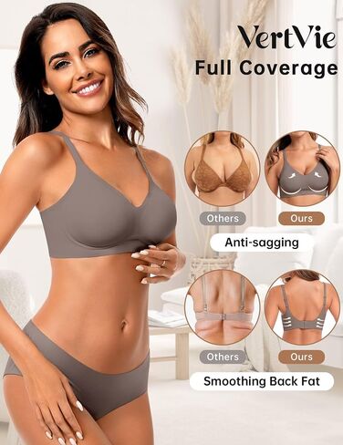 Vertvie Seamless Bras(Grey,S)+Scalloped Bras(Nude, S) in Saudi Arabia