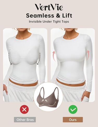 Vertvie Seamless Bras(Grey,S)+Scalloped Bras(Nude, S) in Saudi Arabia