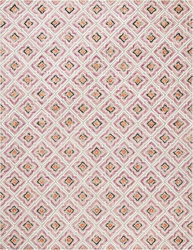 SAFAVIEH Trace Collection Area Rug - 8' x 10', Ivory & Navy, Handmade Wool, Ideal for High Traffic Areas in Living Room, Bedroom (TRC512A) in Saudi Arabia