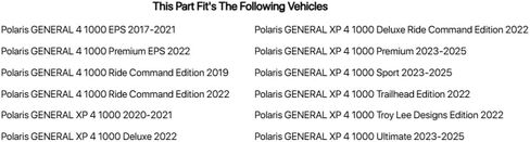 TUSK Seat Cargo Rack Kit Passenger Side Rear for Polaris General XP 4 1000 Premium 2023-2024 in Saudi Arabia