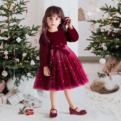 TTYAOVO Girl Long Sleeve Dress Fall Winter Princess Causal Dresses in Saudi Arabia
