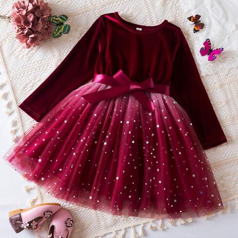 TTYAOVO Girl Long Sleeve Dress Fall Winter Princess Causal Dresses in Saudi Arabia