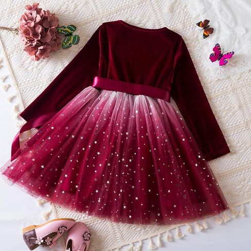 TTYAOVO Girl Long Sleeve Dress Fall Winter Princess Causal Dresses in Saudi Arabia