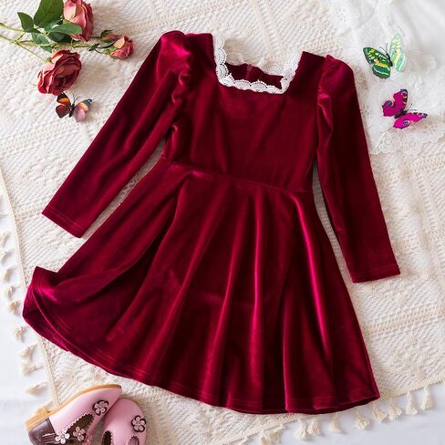 TTYAOVO Girl Long Sleeve Dress Fall Winter Princess Causal Dresses in Saudi Arabia
