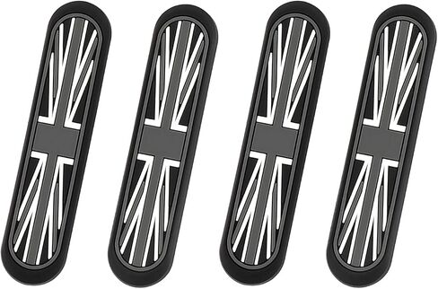 Union Jack Silicone Car Side Door Edge Guards Protector Black Scratch Guard Strip for Mini Cooper R50 R52 R53 R55 R56 R57 R60 R61 F54 F55 F56 F57 F60 (4PCS Union Jack Gray/Black) in Saudi Arabia