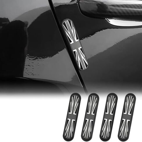 Union Jack Silicone Car Side Door Edge Guards Protector Black Scratch Guard Strip for Mini Cooper R50 R52 R53 R55 R56 R57 R60 R61 F54 F55 F56 F57 F60 (4PCS Union Jack Gray/Black) in Saudi Arabia