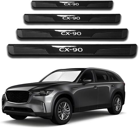 Door Sill Protector Trim Guard for Mazda CX-90 cx90 2024 2025 2026, Auto Interior Accessories Plates Cover Accessory Kick Panels (B) in Saudi Arabia