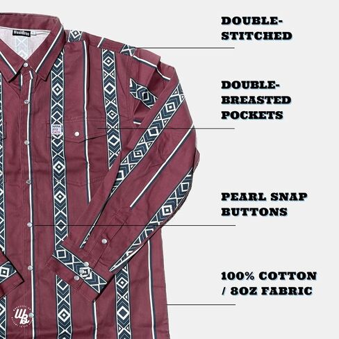 FR Shirts for Men, 8oz Midweight Flame Resistant Welding Shirt, 100% Cotton, Pearl Snap Buttons - CAT2/NFPA2112 in Saudi Arabia