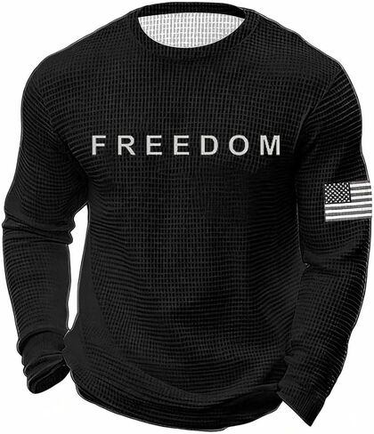 قمصان تشارلي كيرك فريدوم، تي شيرت رجالي Turning Point USA، تي شيرت رجالي مطبوع عليه Waffle Knit in Saudi Arabia