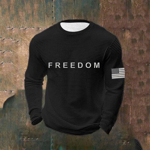 قمصان تشارلي كيرك فريدوم، تي شيرت رجالي Turning Point USA، تي شيرت رجالي مطبوع عليه Waffle Knit in Saudi Arabia