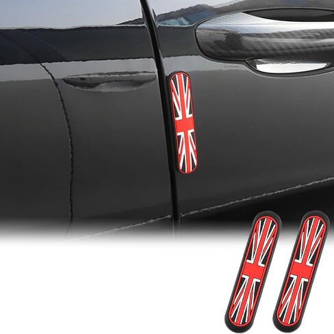 Union Jack Silicone Car Side Door Edge Guards Protector Black Scratch Guard Strip for Mini Cooper R50 R52 R53 R55 R56 R57 R60 R61 F54 F55 F56 F57 F60 (4PCS Union Jack Gray/Black) in Saudi Arabia