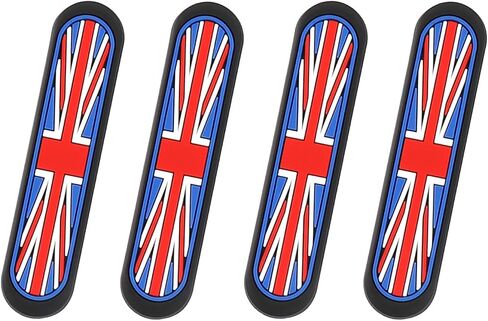 Union Jack Silicone Car Side Door Edge Guards Protector Black Scratch Guard Strip for Mini Cooper R50 R52 R53 R55 R56 R57 R60 R61 F54 F55 F56 F57 F60 (4PCS Union Jack Gray/Black) in Saudi Arabia