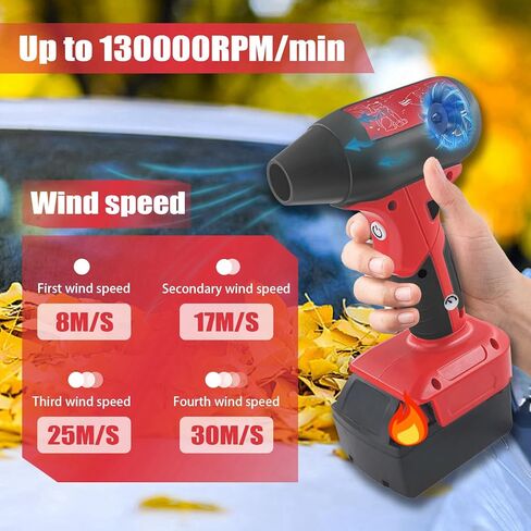 Mini Jet Dry Blower Turbo Fan for Dewalt 20V Max Battery, 130000RPM Cordless Portable Handheld Fan Blowers for Car, Leaf Blower, Cleaning, Camping, Workshops, Lawns (Battery not Included) in Saudi Arabia